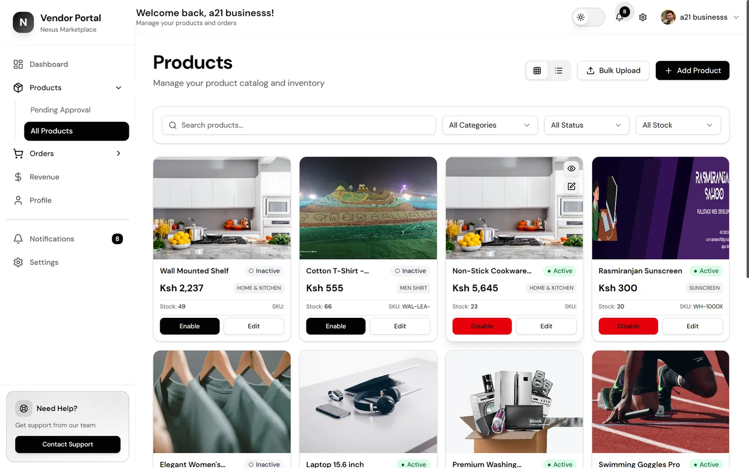 Vendor Dashboard screenshot 3